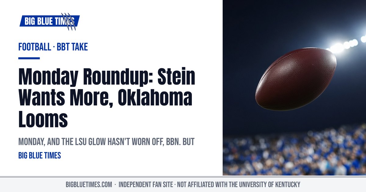Monday Roundup: Stein Wants More, Oklahoma Looms | Big Blue Times card