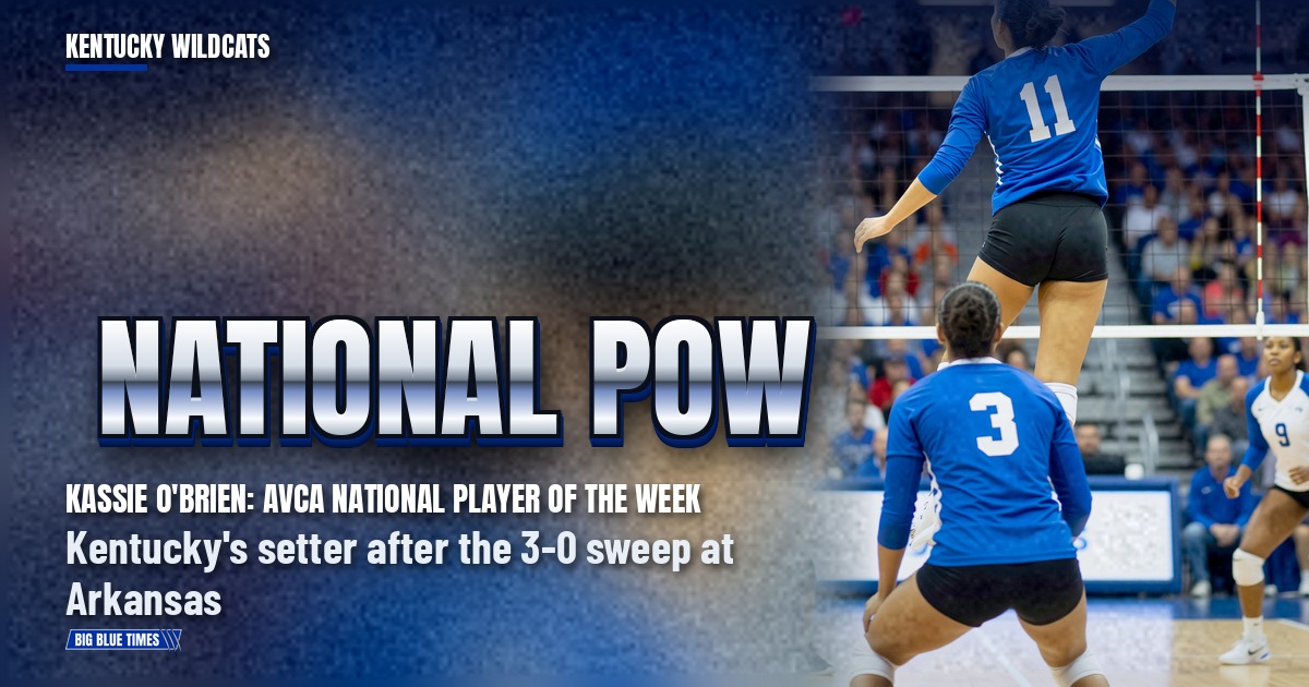 Kassie O'Brien Named AVCA National Player of the Week | Big Blue Times card