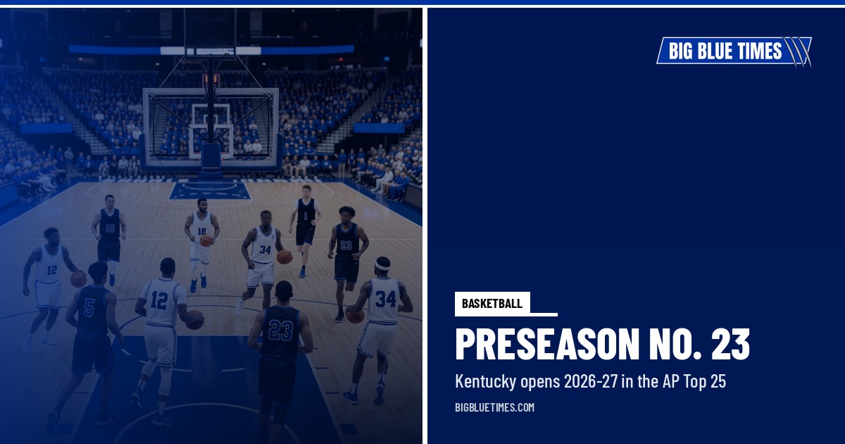 Kentucky Opens Mark Pope's Third Season at No. 23 in the Preseason AP Poll | Big Blue Times card