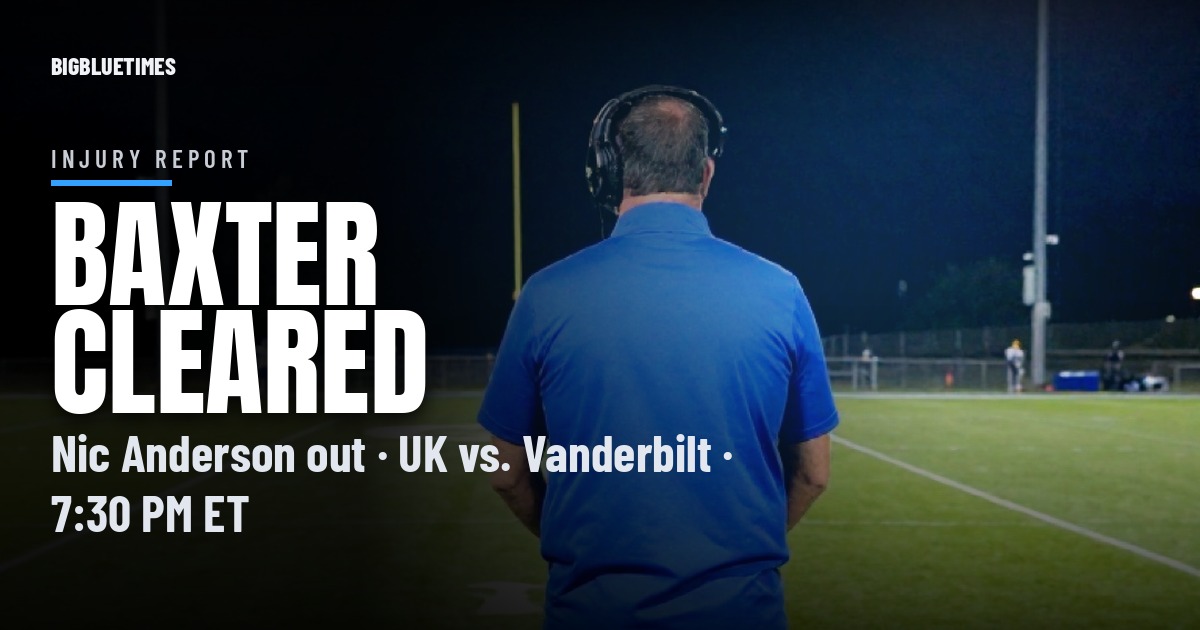 Kentucky Injury Report: CJ Baxter Cleared, Nic Anderson Out vs. Vandy | Big Blue Times card