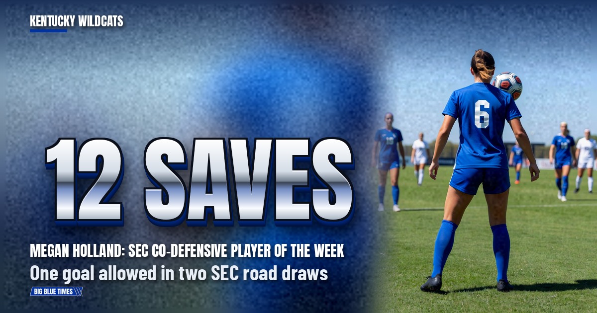 Megan Holland Named SEC Co-Defensive Player of the Week | Big Blue Times card