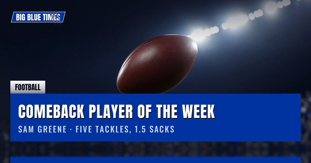 Sam Greene Named Comeback Player of the Week | Big Blue Times card
