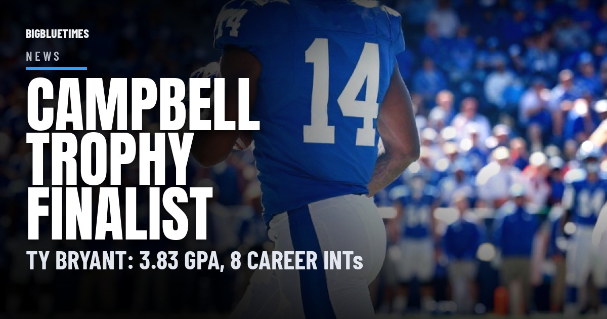 Ty Bryant Named a Campbell Trophy Finalist, the 'Academic Heisman' | Big Blue Times card